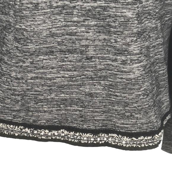 Talbots Open Front Jacket Black White Mix Cotton Blend Long Sleeve Women's M - Picture 5 of 8